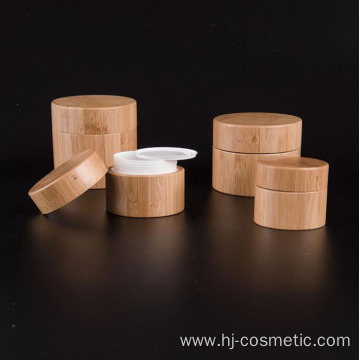 Wholesale 5/10/30/50 ml Bamboo cosmetic bottles and jars sets Bamboo cream bottle package